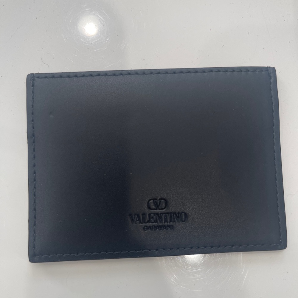 Valentino Garavani Women's VLTN Black Leather Card Case - Picture 3 of 10